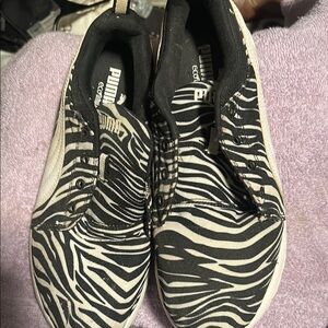 PUMA Black and White Zebra Pattern Shoes